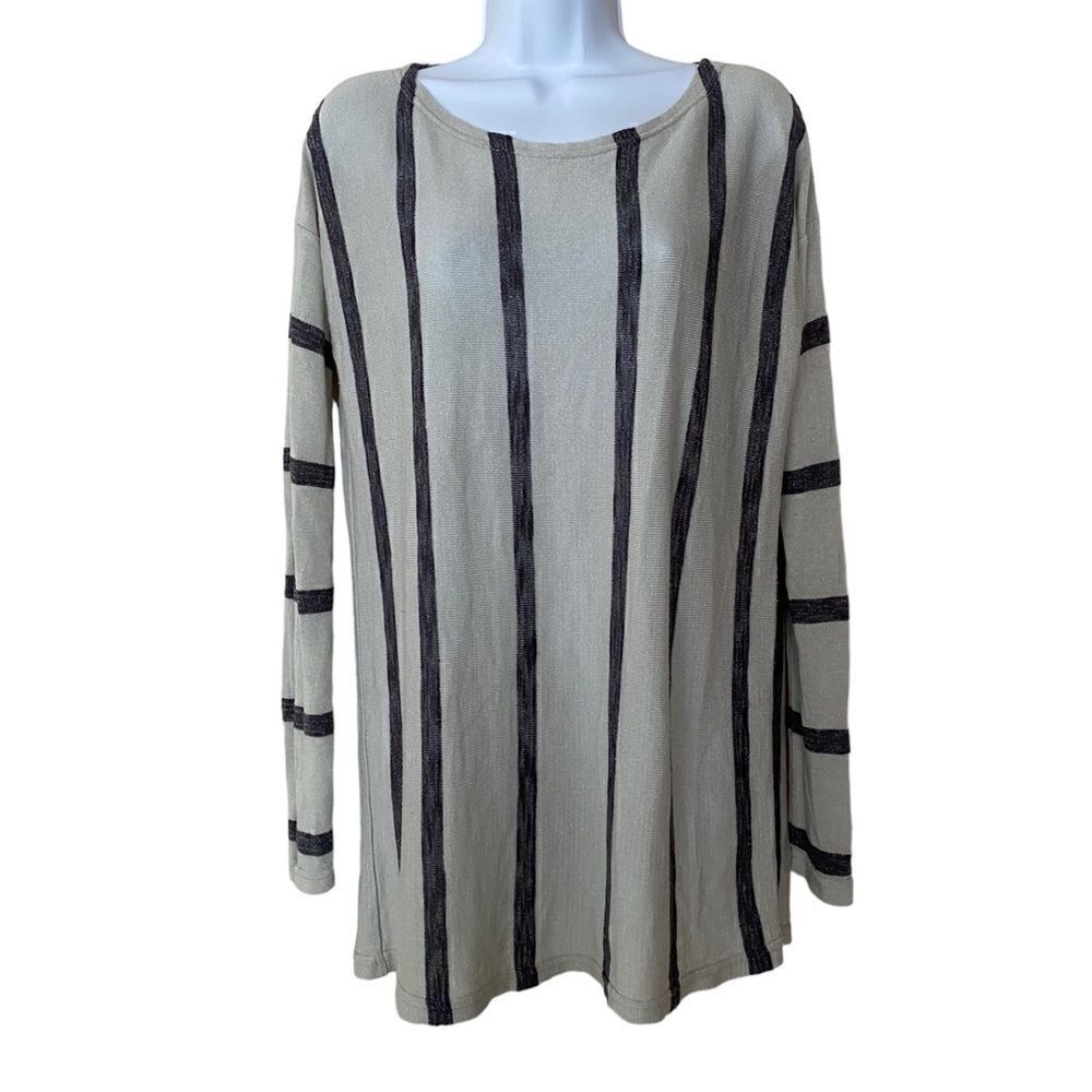 Absolutely Creative Worldwide vertical striped boat neck sweater